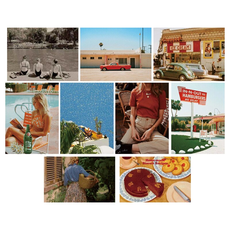 retro fransk kort foto dekorasjon kort sett forrige århundre stil kunstfotografering rekvisitter kollokasjon postkort diy rom vegg klistremerke: 9 stykk kort a
