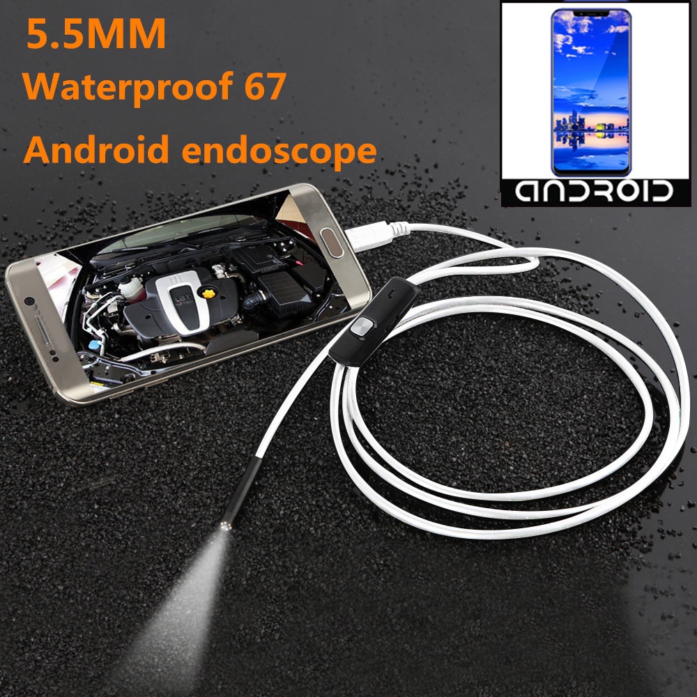 5.5Mm Endoscoop Waterdichte Borescope Inspectie Camera 6LED Voor Andorid Telefoon Webcam Kabel