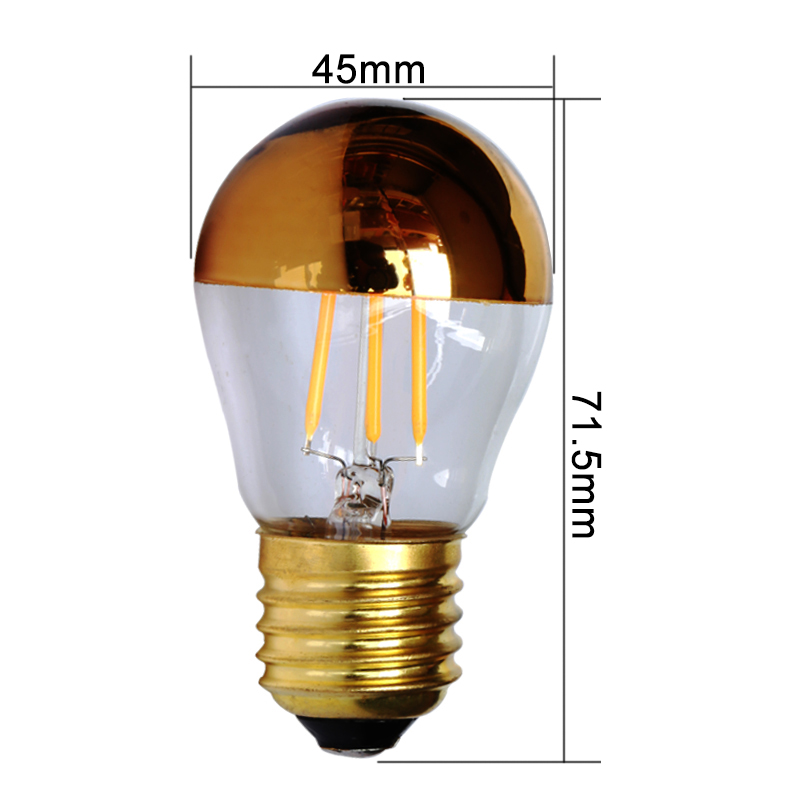 Bombilla Led Filament Lichten E27 4W 110V 220V Dimmer G45 Bubble Bal Bol Edison Sgolden Top Spiegel schaduwloze Lamp Warm Wit