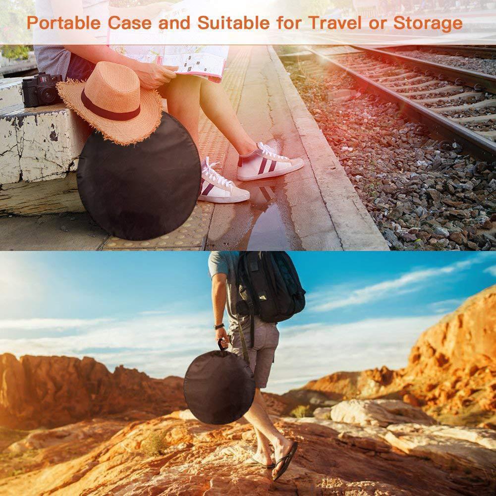 5 in 1 Portable Light Round Photography Collapsible Light Reflector White Silivery Reflector for Studio Multi Photo Disc Kit