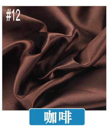 Tecido – tissu en Satin Polyester chinois, longueur 1 mètre largeur 1.45 mètre, bon marché pour mariage bricolage, bleu rose rouge or violet: 12 coffee