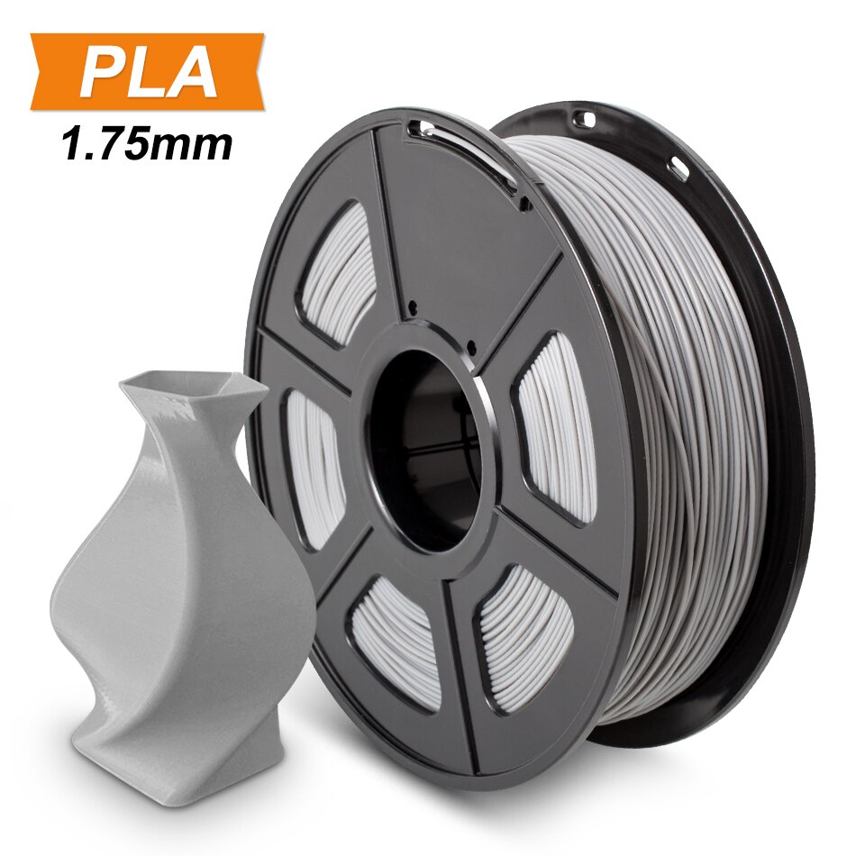 Sunlu 1.75mm pla plus / pla filament 3d filament til 3d printer 100%  ingen boble miljøvenlig polyaktisk syre forbrugelig nedbrydeligt: Pla grå