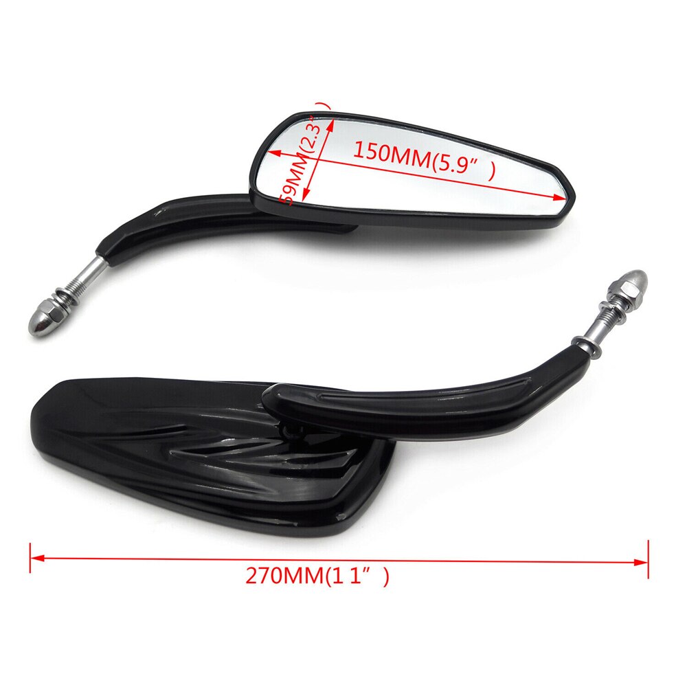 Afetermarket-espejo negro mate y brillante para motocicleta Harley Davidson Softail/Sportster, , 1982