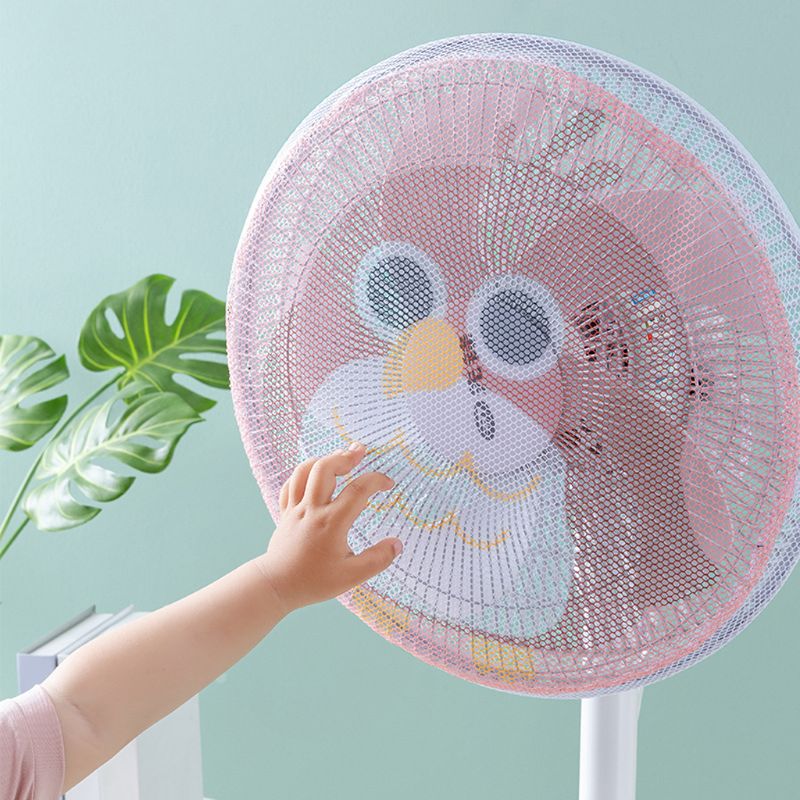 16/18 Inch Cartoon Electric Fan Cover for Baby Kids Finger Protector Safety Mesh Guard Dustproof Home Office