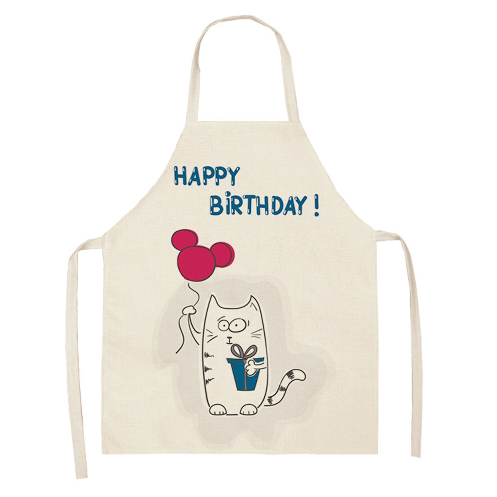 25#Adult Aprons Family Kitchen Accessories Valentine's Day Print Linen Family Aprons Accessories Cleaning Clothes Aprons: I
