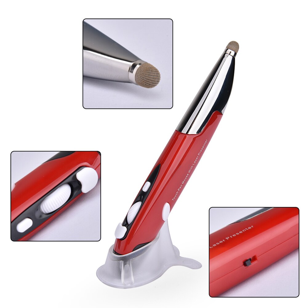 PR-06 2.4G Wireless USB Optical Presenter Pen Mouse Adjustable 1600DPI 4 Key Mini Mice for Tablet Laptop PC Desktop Smart TV Box