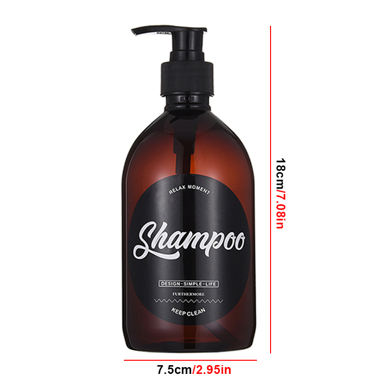 Navulbare Bruin Zeep Fles Badkamer Douche Gel Shampoo Lege Flessen Plastic Drukken Lotions Container 500Ml