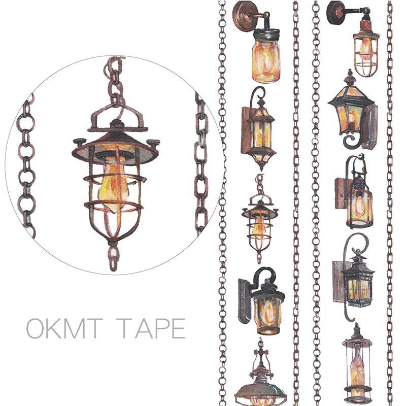 Washi Tape Vintage Lamp Decoratieve Bujo Sticker