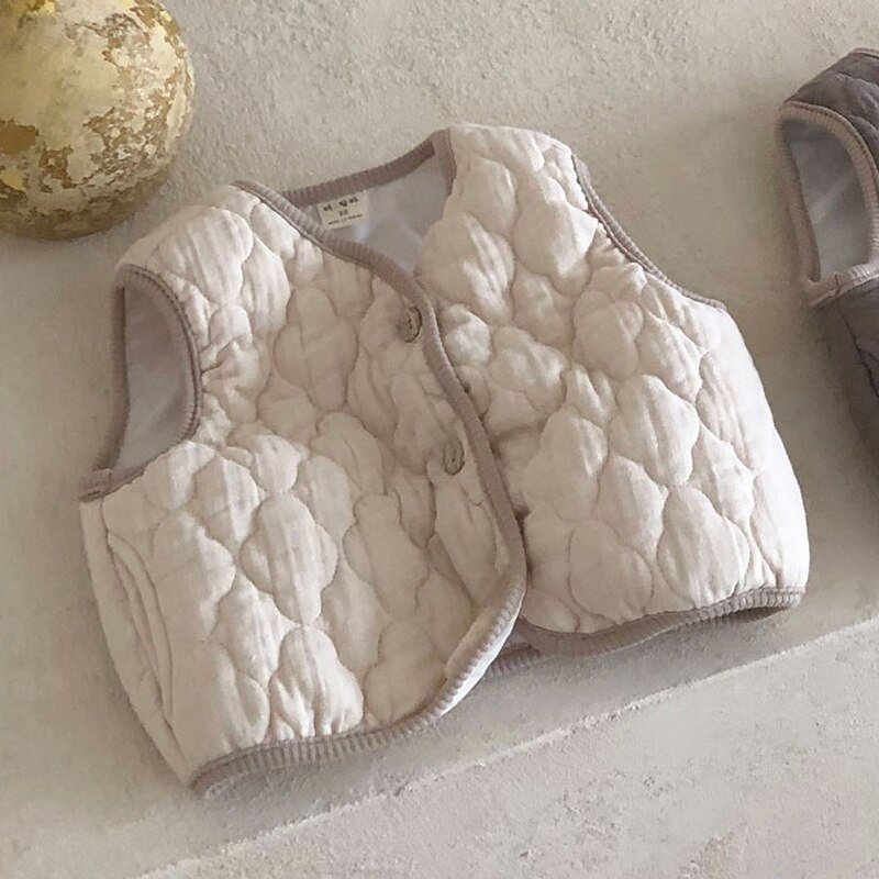 Autunno gilet senza maniche per bambini cappotto in cotone per bambini retrò per ragazzi abiti caldi invernali 2021 New Infant Tops Toddler Jacket 9M-3T