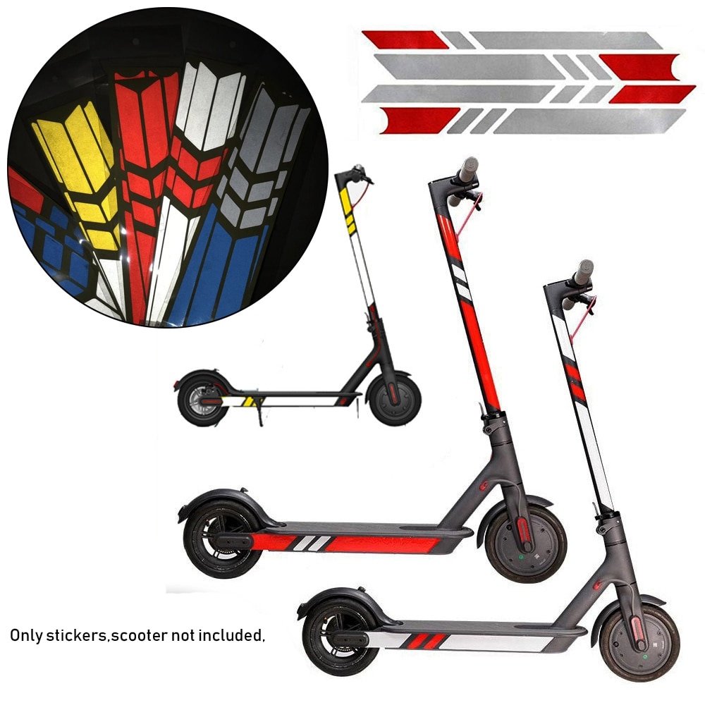 1 Set 20 Colors Reflective Styling Stickers Xiaomi Mijia M365 Night Safety Decal Skateboard Warning Strip Electric Scooter Parts