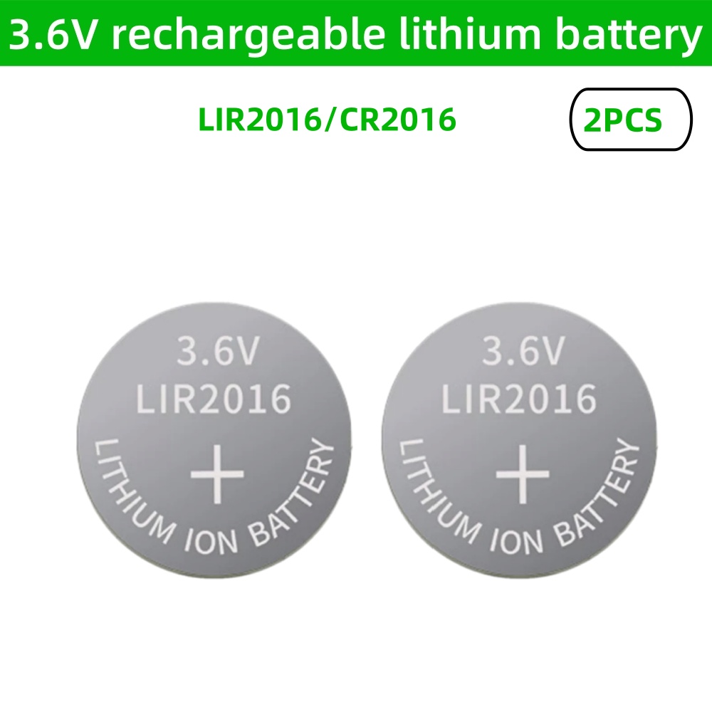 2PCS LIR2032 LIR2430 LIR2450 LIR2016 LIR2025 LIR1632 3,6 V Wiederaufladbare Lithium-Batterie Ersetzt CR2032 2025 2430 2450: Black