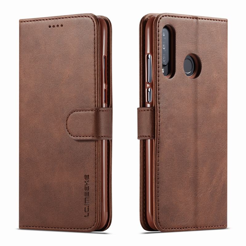 Wallet Case For Huawei P30 Pro Cover Case Huawei P30 Lite Leather Flip Luxury Vintage Wallet Book Full Cover P30Lite P30Pro Etui: For Huawei P30 Lite / Dark Brown Case