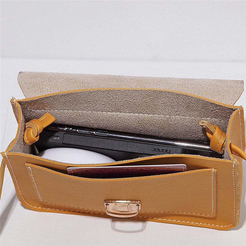 Women PU Leather Pure Color Messenger Bag Chest Female Cross Body Bag Single Shoulder Hasp Mini Handbags