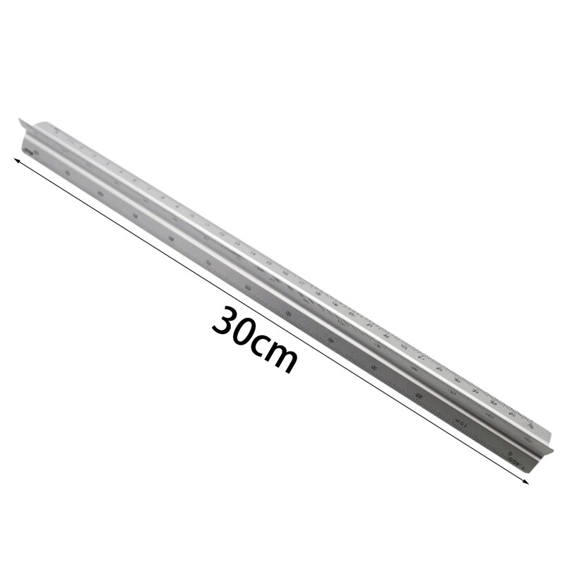 Architect Scale Ruler 30cm Aluminium Alloy -GradeTriangular Drafting Ruler for Architect Civil Drawing Accessories