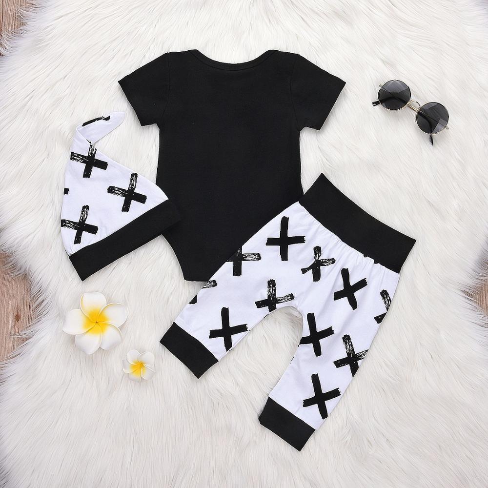 3 stk nyfødt baby drenge tøj bomuld hjorte langærmet romper+ bukser + hat outfits tøj sæt