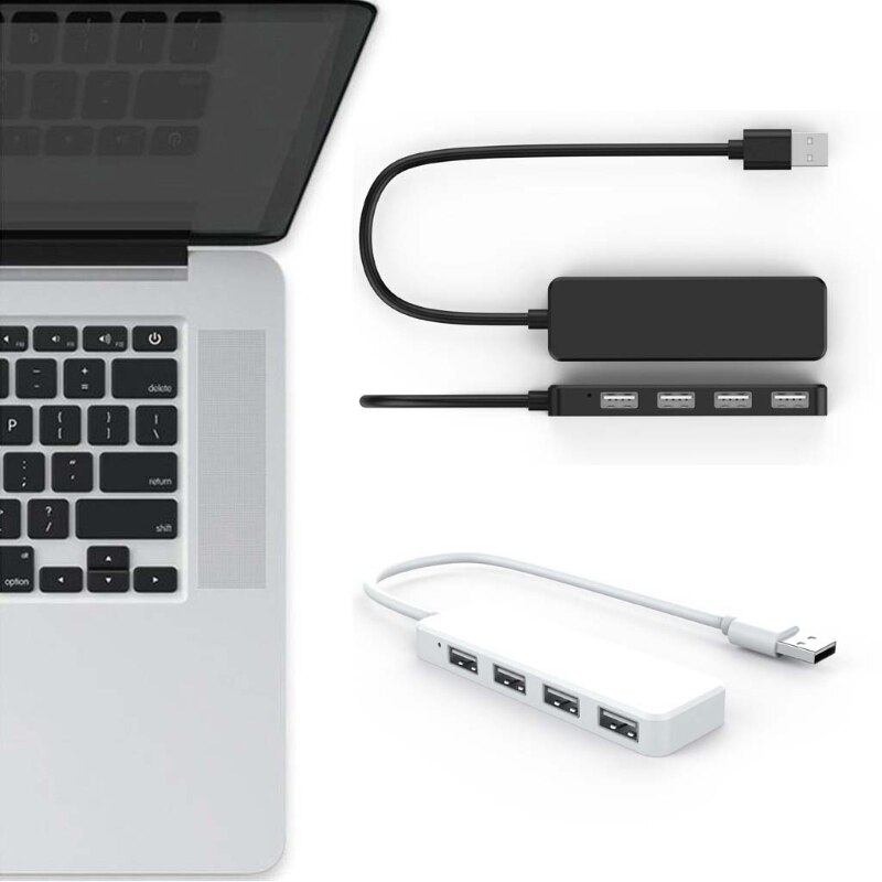 USB 2.0 USB 3.0 4 Ports Hub Extension Splitter Adapter for Mac Pro iMac MacBook and Mac Mini Any PC Laptop With USB Port Charger