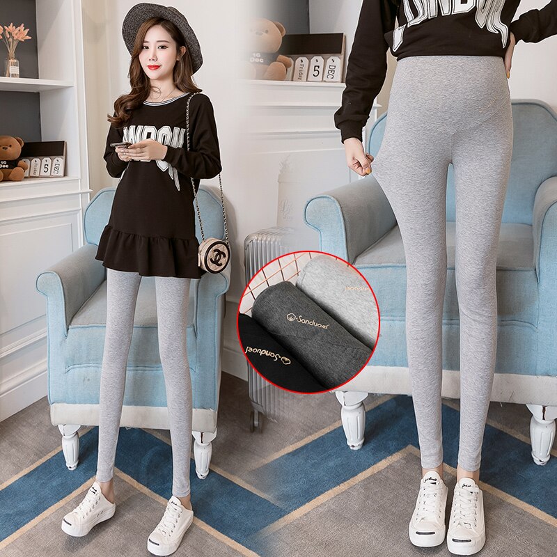 Pantalones de talla grande para Mujer Embarazada, Ropa de embarazo, pantalones de cintura ajustable, mallas elásticas delgadas suaves, premamá