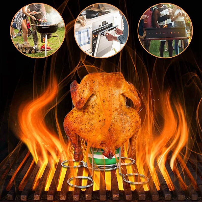 Beer Can Chicken Roaster Rack 304 Stainless Steel Chicken Holder Poultry Holder for Grills and Ovens