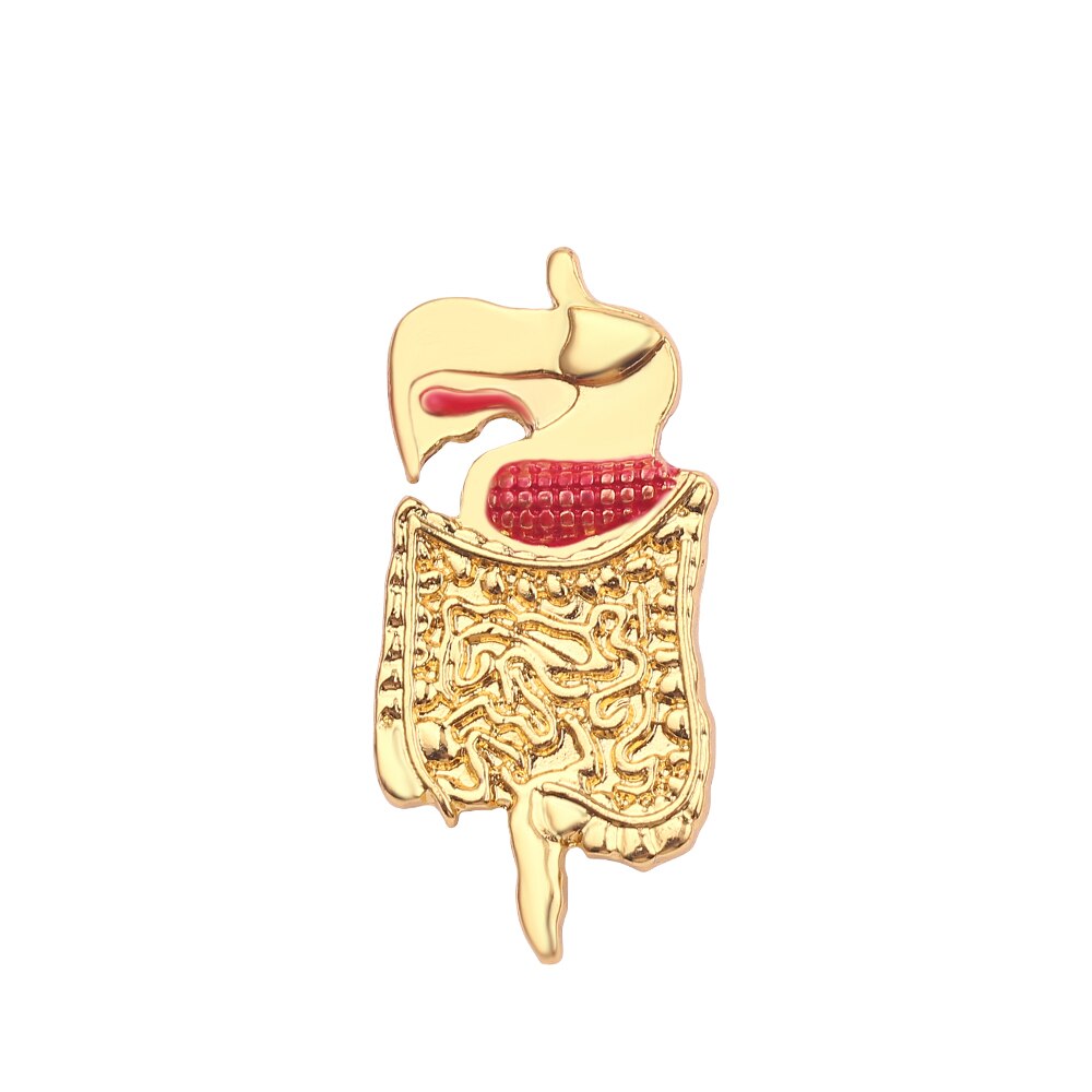 Intestino Risvolto Spille Spille in Metallo punk Dei Monili Delle Donne del Regalo dell'oro Del Nastro Medico Infermiere Dello Smalto Spilla Spilli: oro