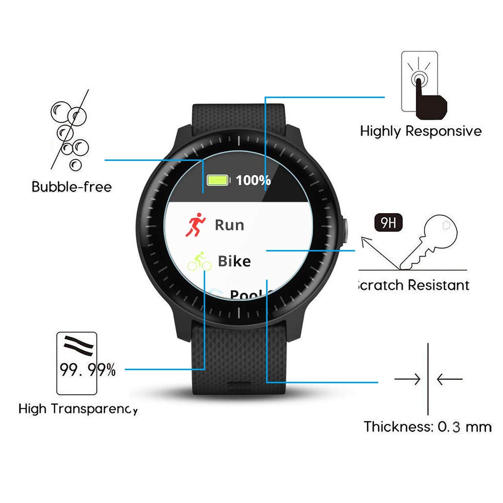 Ultra Clear Tempered Glass For Garmin Vivoactive 3 music Screen Protector Protective Film Guard Watch Vivoactive3 Display Cover