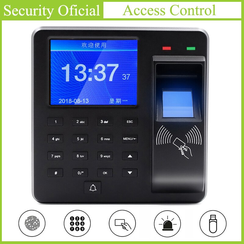 Biometric Fingerprint Recognition Device Time Attendance System Clock Recorder Employee Recognition Recording Electronic Machine