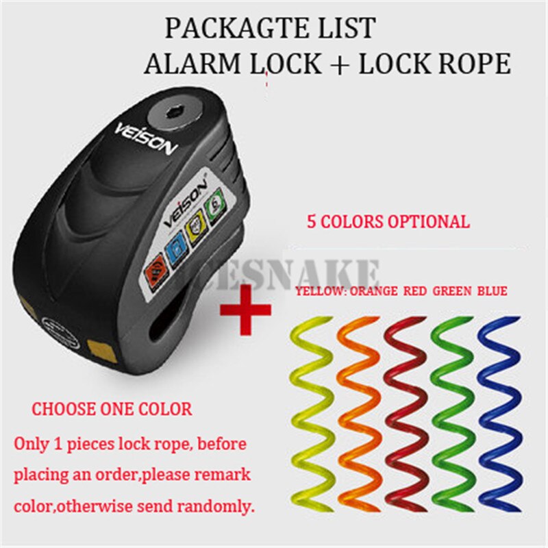 Veison motorfiets alarm waterdicht fietsalarm quad slot scooter schijfrem fietsslot motorfiets anti-diefstal motopadlock accessoires: Legering bk een set