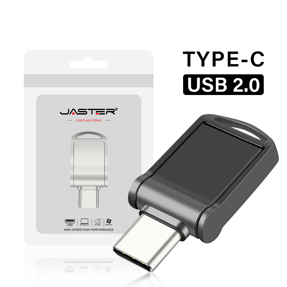 Metal Type-c USB Flash drive Black office Memory stick 128GB 64GB 32GB 16GB 8GB Silver 4GB Pen drive: black / 128 GB