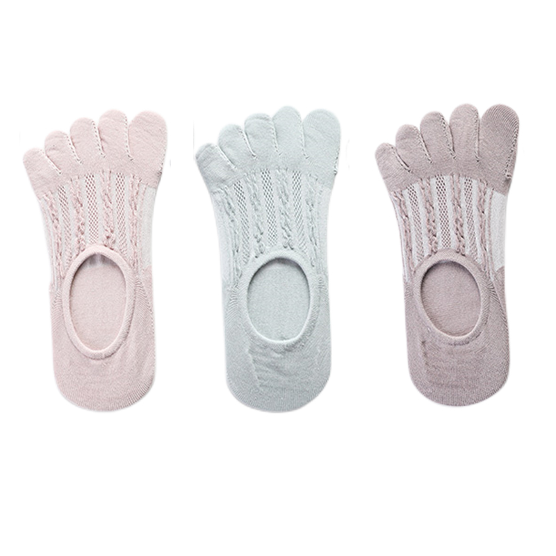 3 pares de calcetines de mujer de de algodón transpirable Invisible tobillo calcetines cortos de barco punta abierta elasticidad absorbente de sudor señoras Sox: Blanco