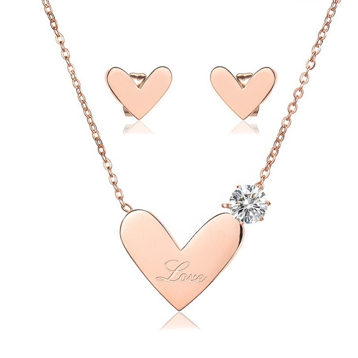 jewelry jewelry set, jewelry set Love Heart Honey Earring Necklace Beauty Women NCC171