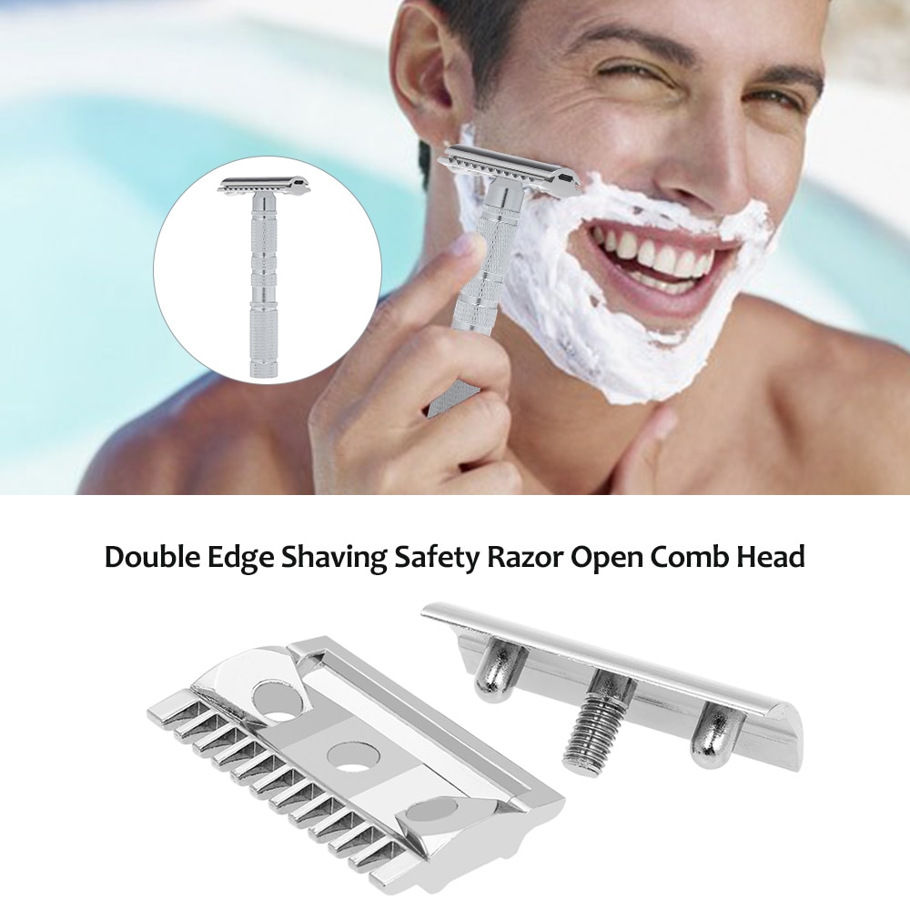 Double Edge Shaving Safety Razor Open Comb Head Men Safety Razor Head Shaving Tool for Men Male