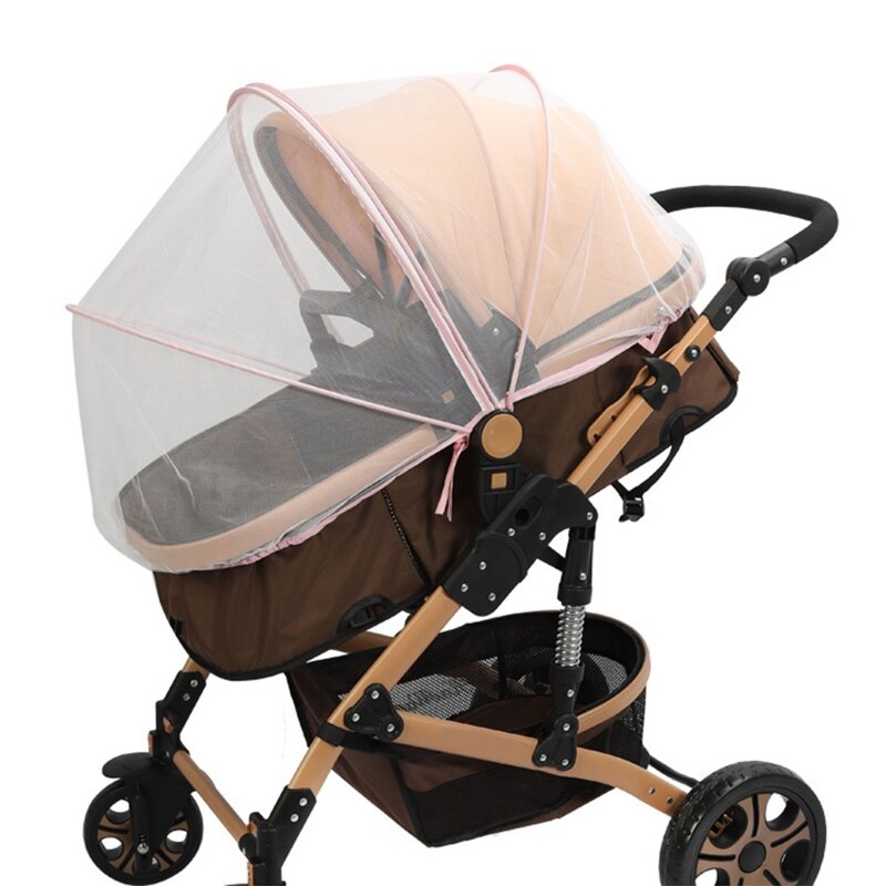 Mosquitera Universal para cochecito de bebé, malla de verano, protección contra insectos voladores, red estirable, red plegable transpirable, QX2D: pink