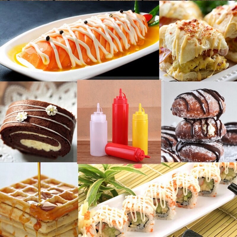 240ml Plastic Sauce Bottle Household Sauce Bottle Portable Tomato Sauce Salad Squeeze Bottles