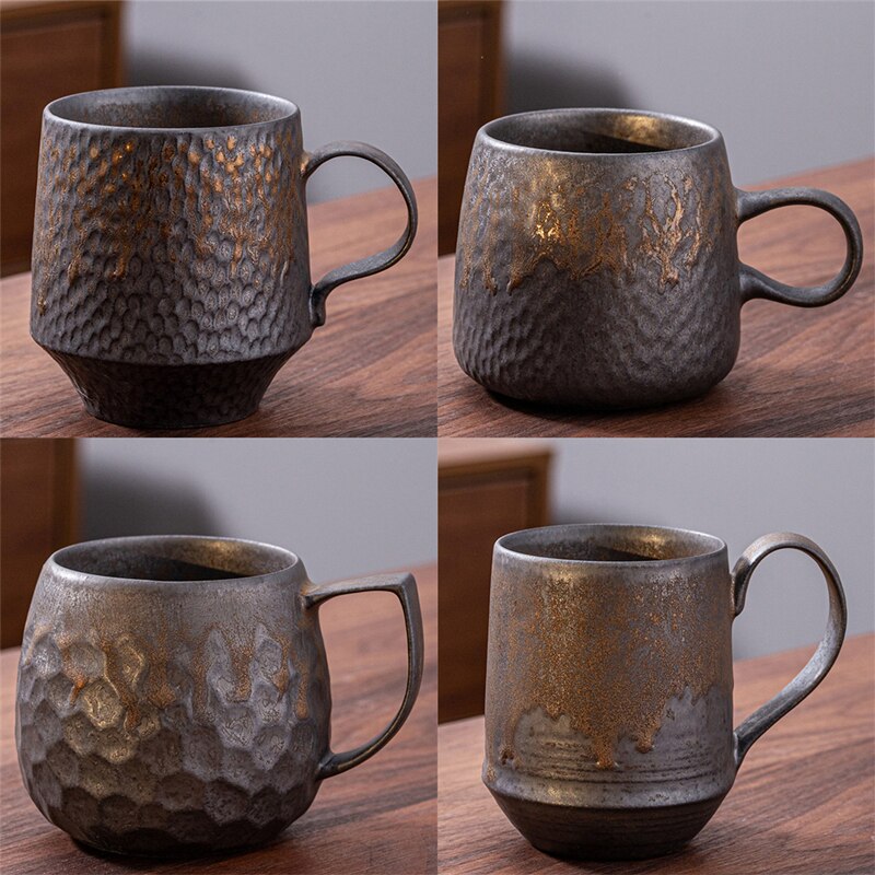JIA GUI LUO-taza de café de cerámica hecha a mano de estilo japonés, taza de agua, taza de gres, taza de oficina, tazas de café, G094