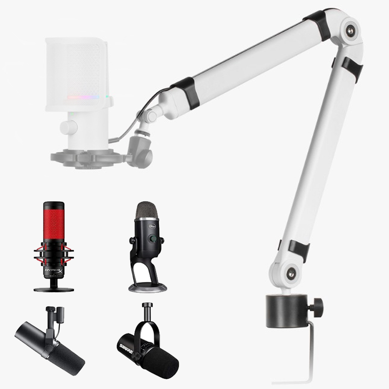 Microfoonarm, 360 ° Draaibare microfoonstandaard, microfoonhouder met 3/8"5/8" adapters, microfoonarm met accessoires, microfoonarm