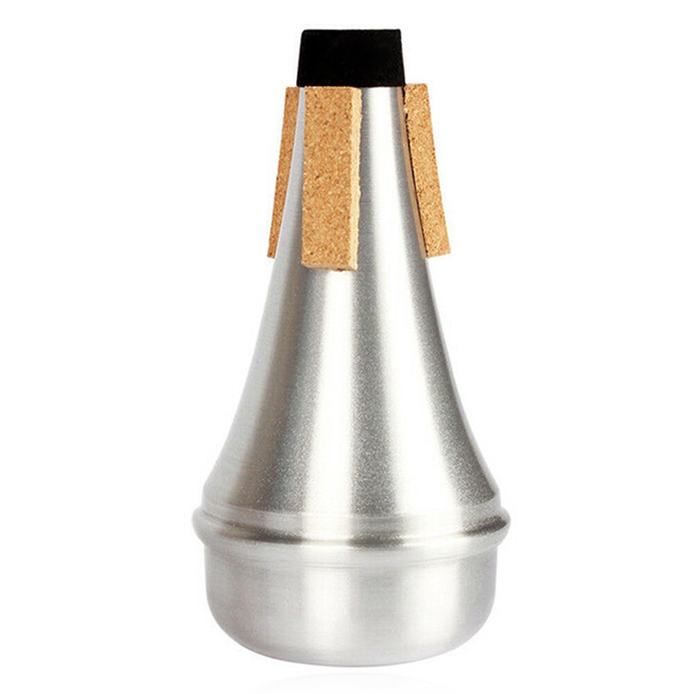 Aluminium Trompet Mute Voor Trompet Anti-Overlast Rechte Trompet Mute Kurk Rand Bescherming Voor Jazz Instrument Accessoires