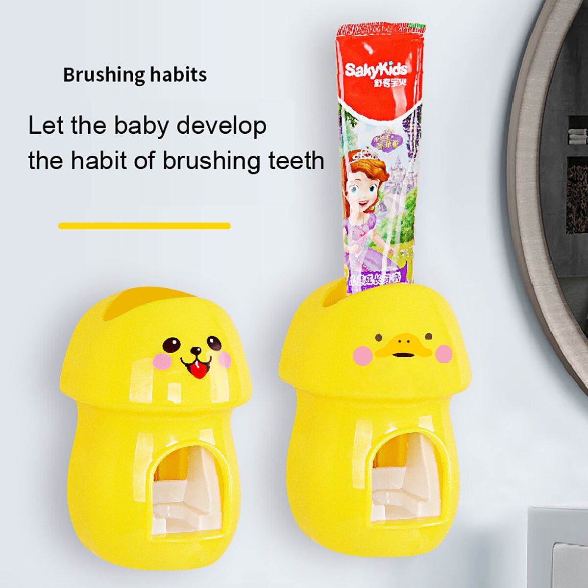 Schlecht Tragbare Schlecht Lagerung Organizer Wasserdicht ABS Halfter Automatische Zahnpasta Presse für Baby