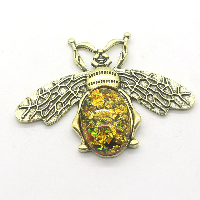 Broche abeille en alliage métallique, 5 pièces, Chic, perle, insecte, vêtements de fête d'anniversaire et de mariage, accessoires bijoux: Terne