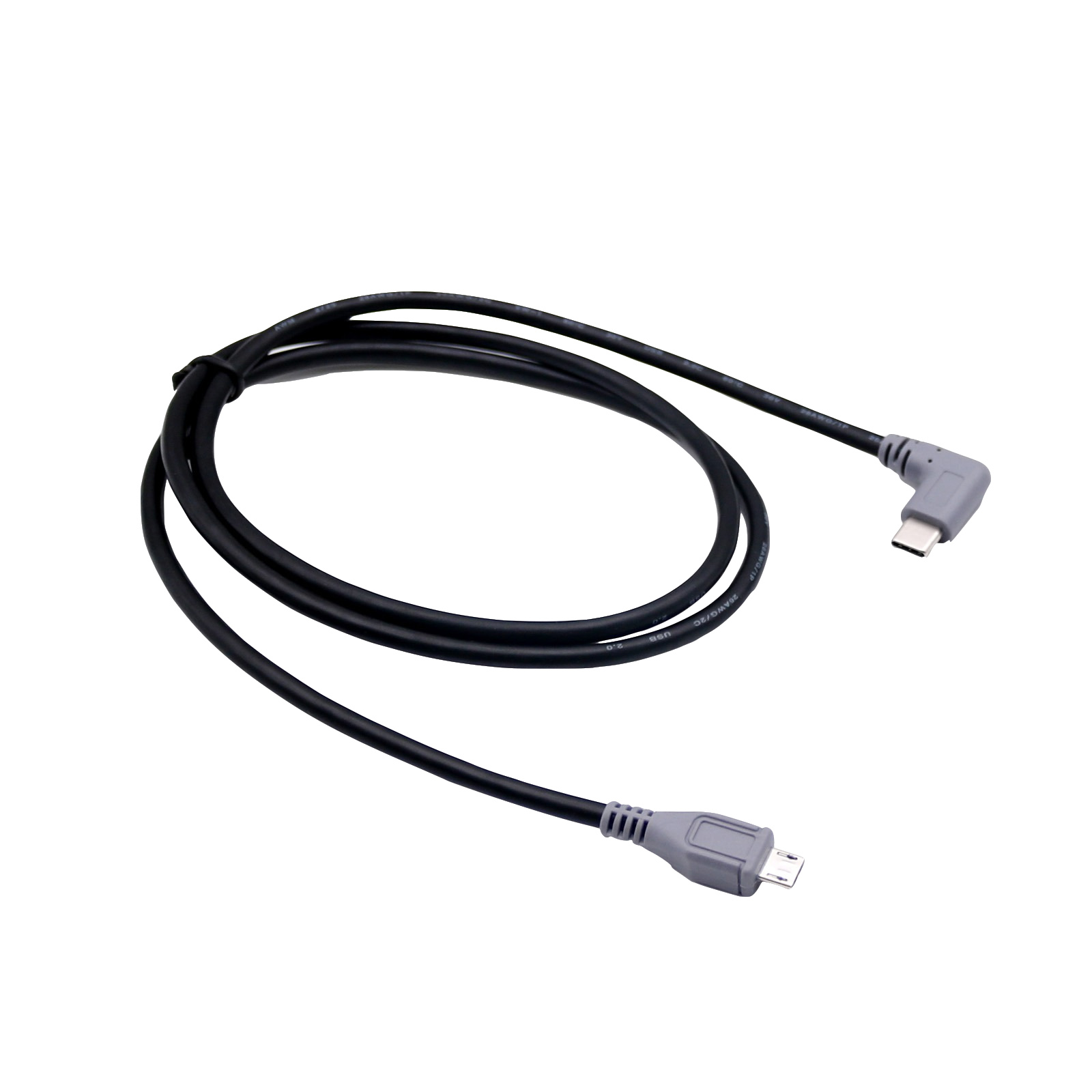 thumbnail image 2 of 1M Right Angle USB-C Cable – Type C Male To Mini/Micro/Type C For Charging & Data 2 of 6