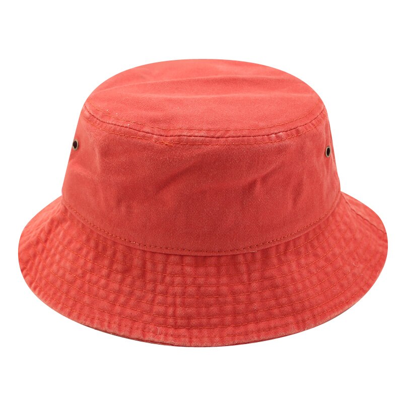 Soild Bucket Hat Unisex Fisherman Hat Old Material Hiking Hat Women Ourdoor Cap Foldable Chapeau Men: Orange