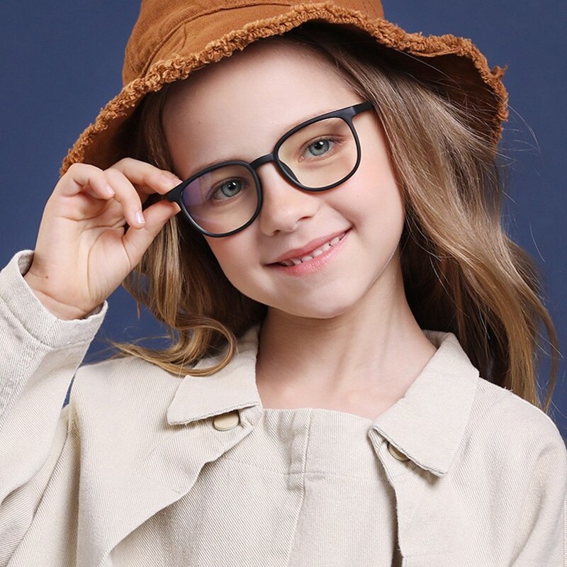 Blå lys børn briller dreng pige optisk ramme gennemsigtig barn briller anti blænding computer recept briller  uv400