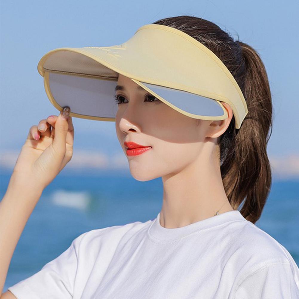 Outdoor Summer Hat Sunscreen Breathable Free Size Empty Cap Sun Hat Retractable Anti-Ultraviolet Hollow Top Hat With Large Brim