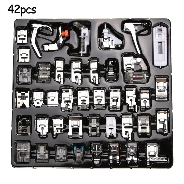 32 PCS Domestic Sewing tools Machine Foot Feet Snap On For Brother Singer Set Presser Foot Singer Useful Sewing Props: 42pcs