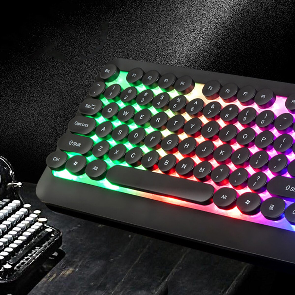 Luminous Gaming Keyboard USB Wired Round Keys Waterproof Mechanical Gaming Keyboard With Backlight For Computer PC