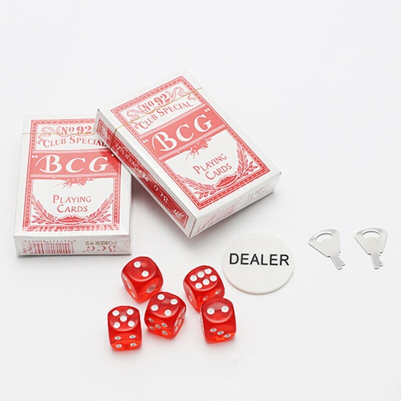 100pcs Poker Chip Set Aluminum Storage Case with Playing Cards Dice for Casino