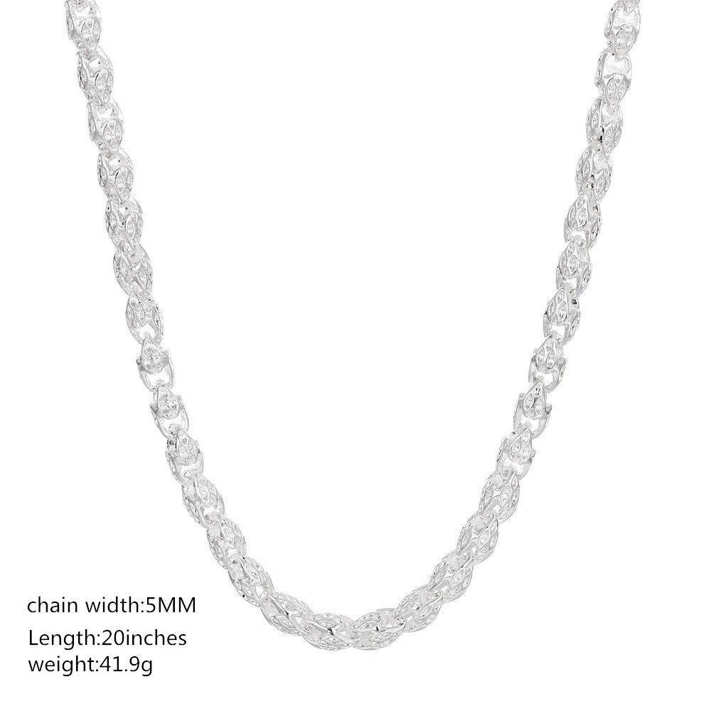 Bayttling 925 Sterling Zilver 20/24 Inch 5Mm Dragon Head Collier Voor Vrouw Man Party Mode Bruiloft Sieraden