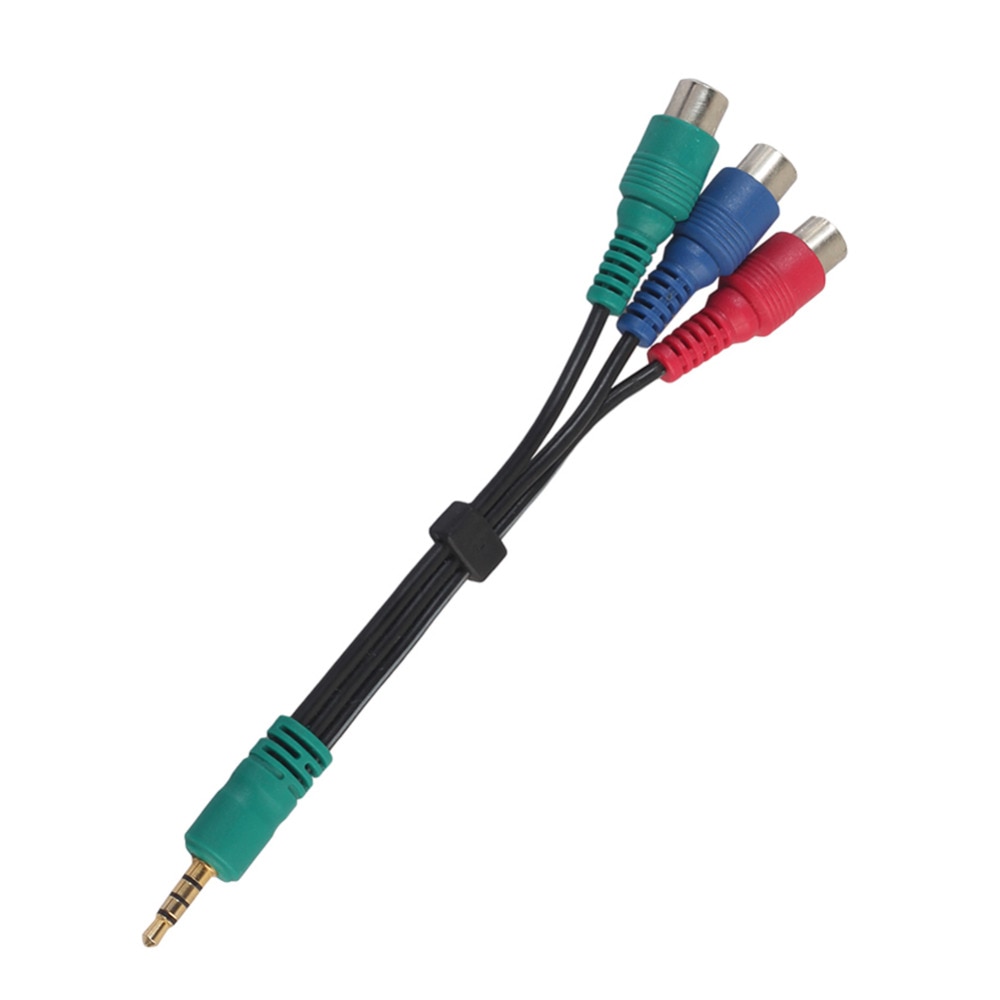 4-Pole Aux 3.5Mm Male Naar 3 Rca Vrouwelijke Component Ypbpr Adapter Video Kabel Groen Blauw Rood 3RCA externe Lijn Voor Samsung Tv Pc