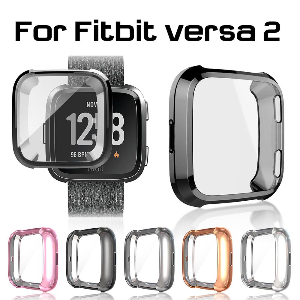 Weiche TPU Silikon Überzug fallen Abdeckung Für Fitbit Versa 2 voll Bildschirm Schutz fallen Auf passen bisschen Versa2 Smartwatch Schutzhülle coque