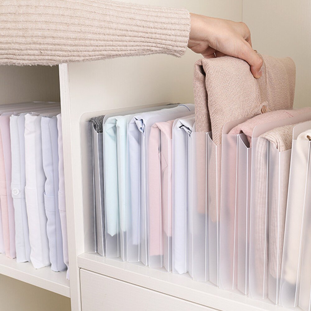 10Pcs Shirt Organizer T Shirt Folder Board Clothing Divider Folding Storage Organizers Wardrobe Rack Shirts Wrinkle Prevention