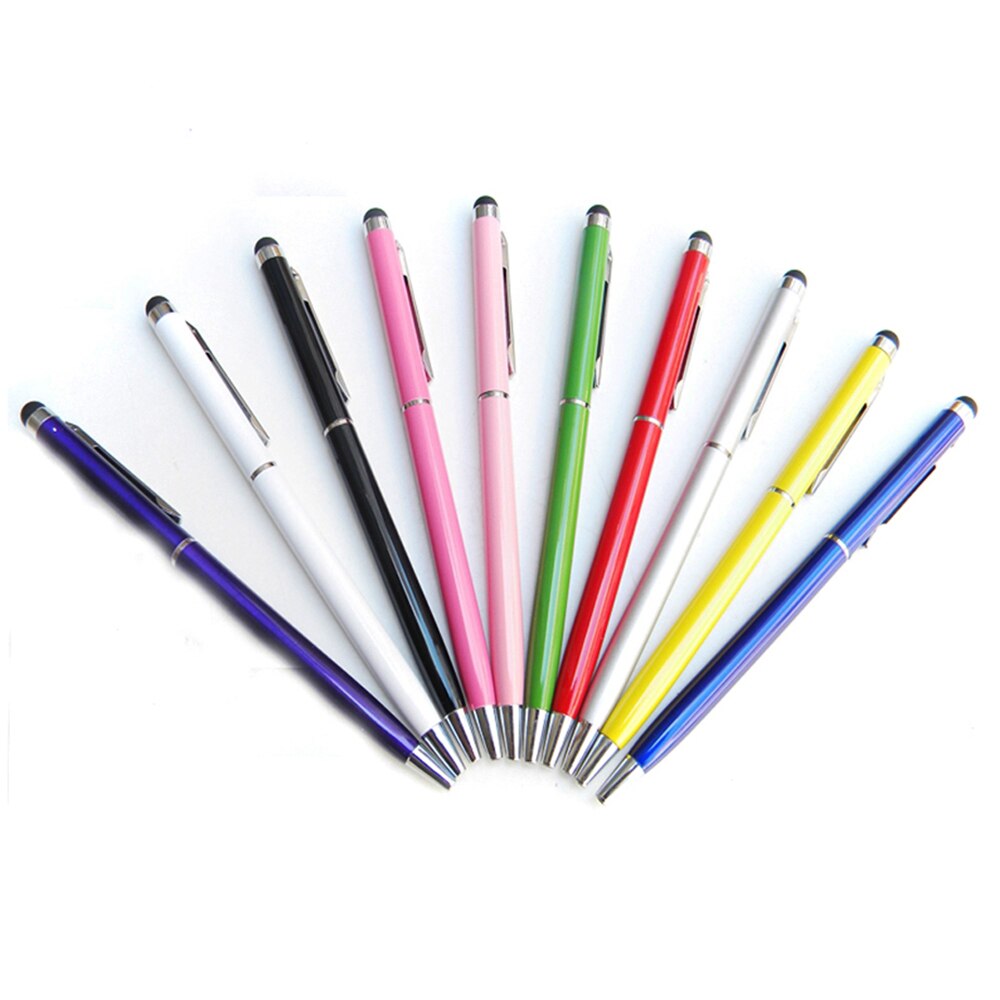 5pcs/lot 2 in 1 Touch Pen Aluminum Ball Pen with Capacitive Screen Stylus Pen for iPhone Samsung Mobile Phone