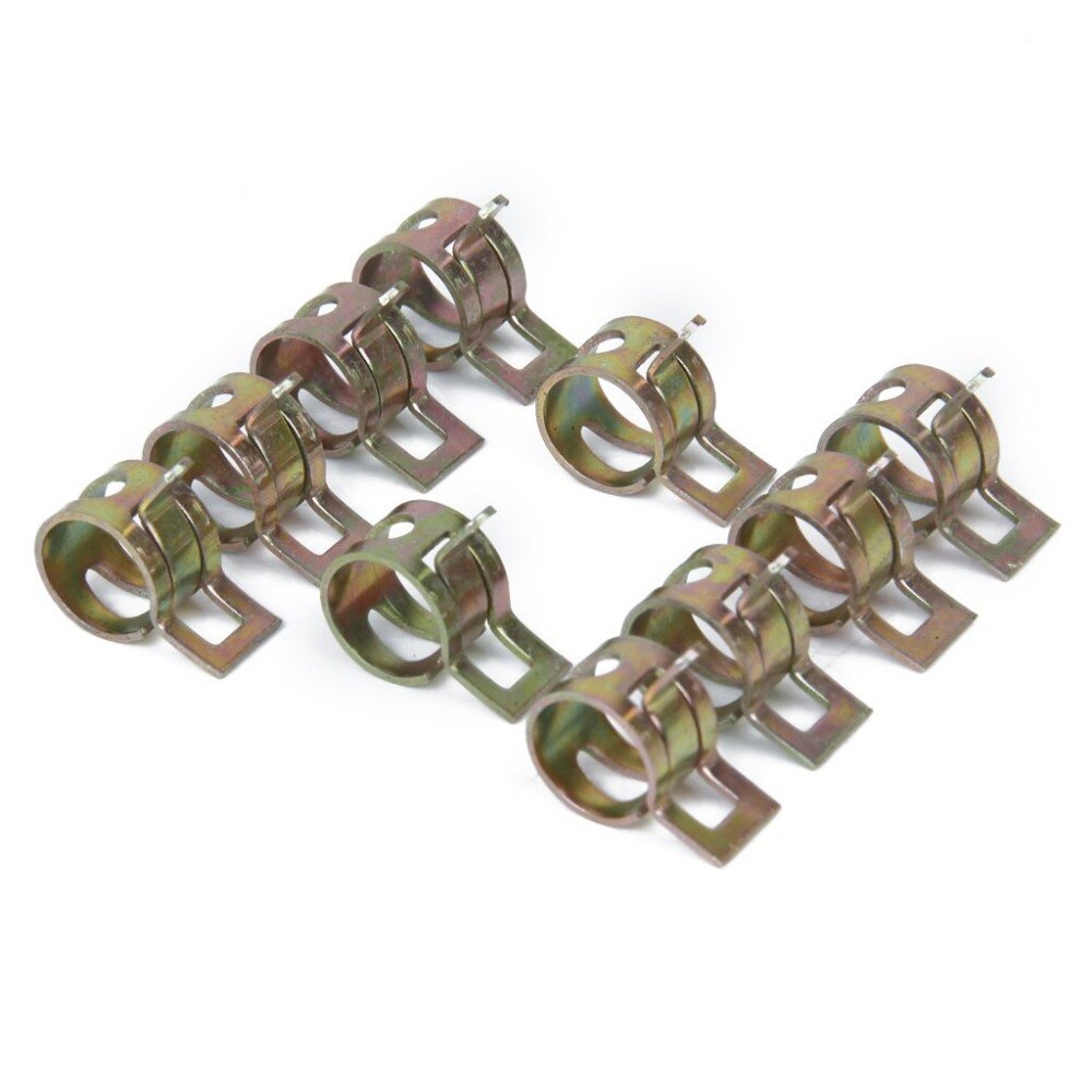 10 stk 6-15mm fjederbånd type brændstof vakuumslange silikone rør rør klemme clip stål zinkbelagte klemmer biltilbehør